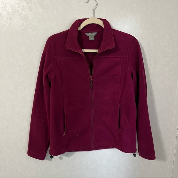 Natural Reflections Maroon Full Zip Fleece Sweatshirt - Picture 1 of 4